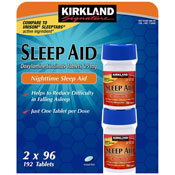 Kirkland Signature Sleep Aid Doxylamine Succinate 25 Mg 2 Bottles X 96 Tabs