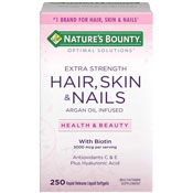 Nature's Bounty Extra Strength Hair Skin Nails, 5000mcg of Biotin (250 Count)