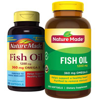 Nature Made Fish OIL 1200 Mg, 360 Mg Omega-3: 400 Liquid Softgels by Nature Made