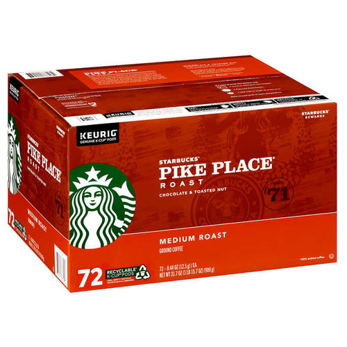 Starbucks Pike Place Medium Roast K-Cup, 72-count